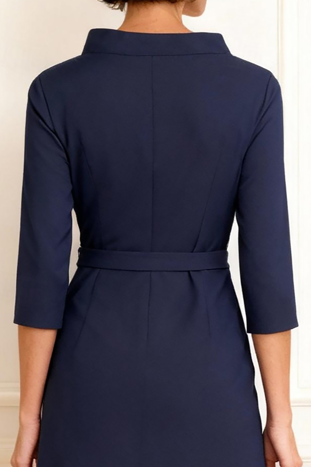 Dark Navy V-Neck 2 Piece Mother of the Bride Pant Suits with Jacket