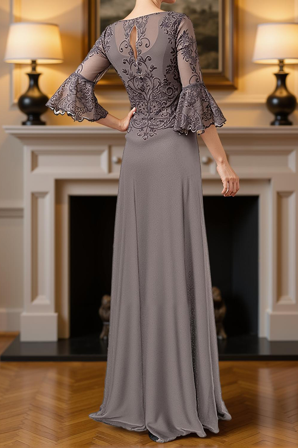 Sparkly Dark Green A Line Floor-Length Mother of the Bride Dress with Beading