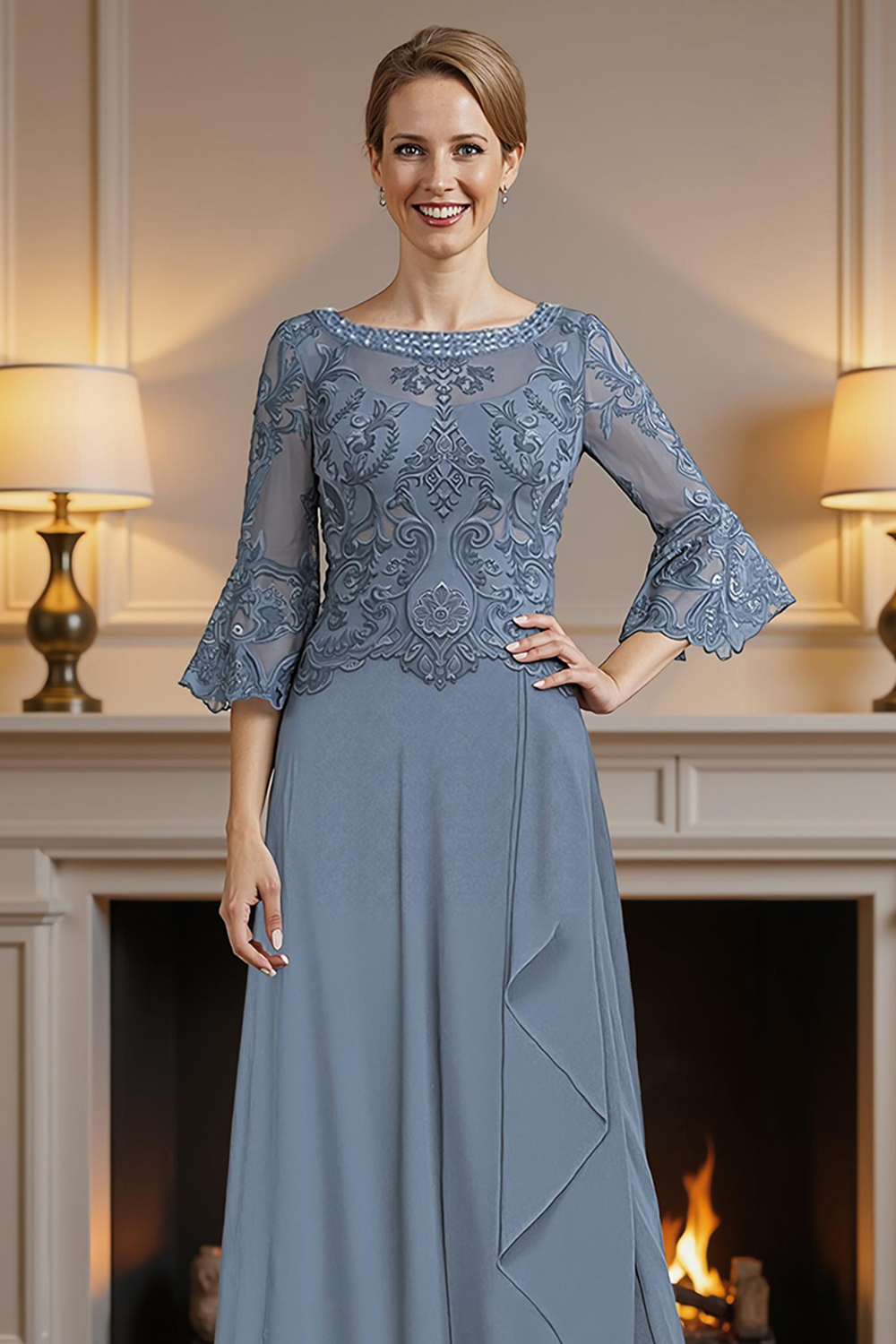 Sparkly Dark Green A Line Floor-Length Mother of the Bride Dress with Beading