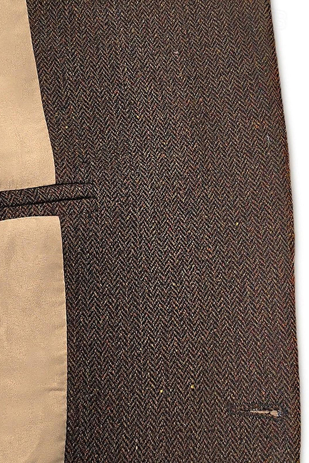 Brown Notch Lapel Single Breasted Long Sleeves Men Blazer