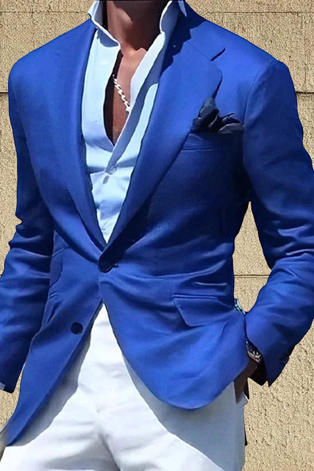 Light Pink Notched Lapel Single Breasted Men Prom Blazer