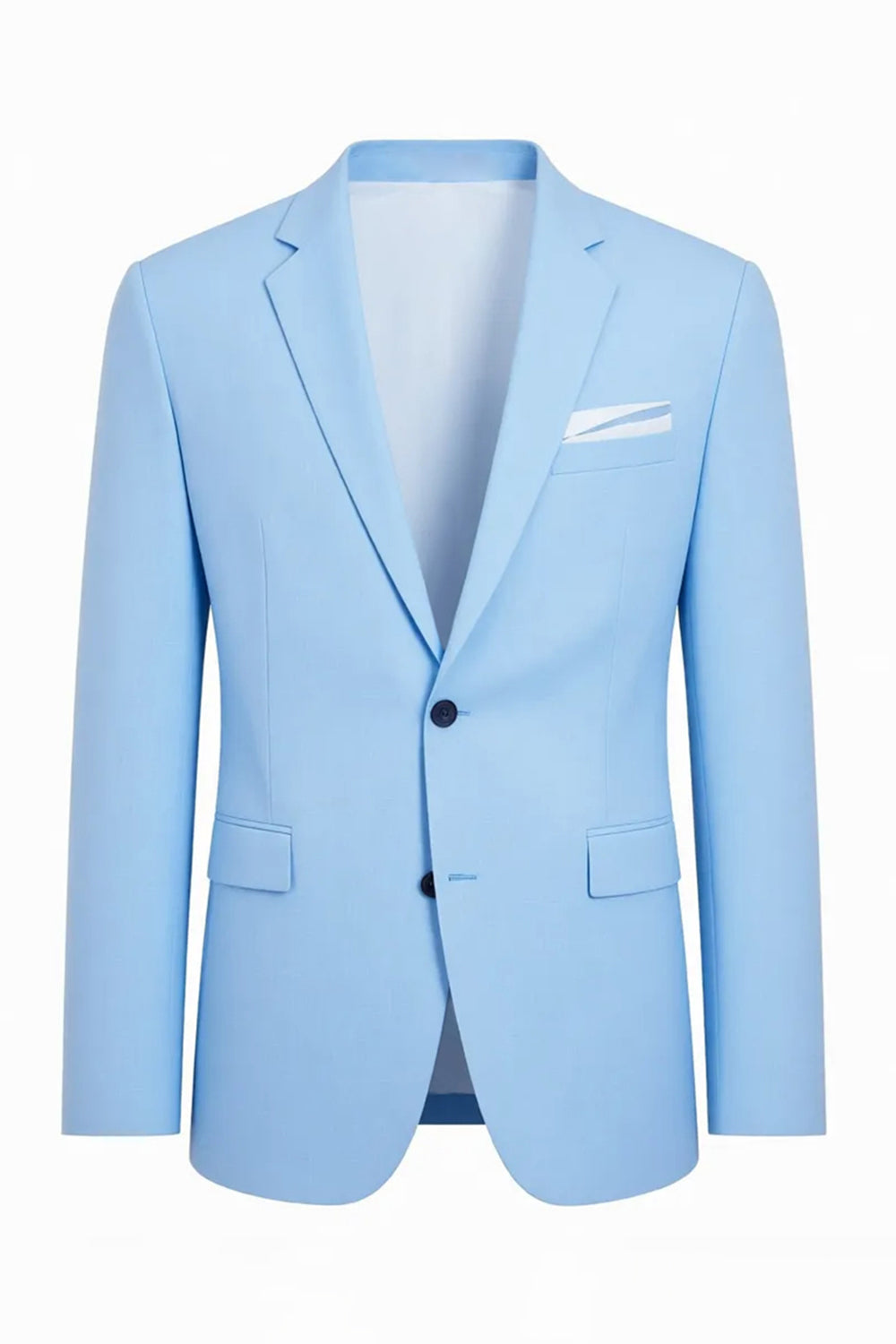 Sky Blue Single Breasted Notched Lapel 2 Piece Men Prom Suits