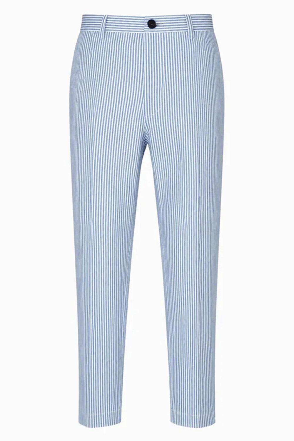 Light Blue Striped 2 Piece Notched Lapel Single Breasted Men Prom Suits