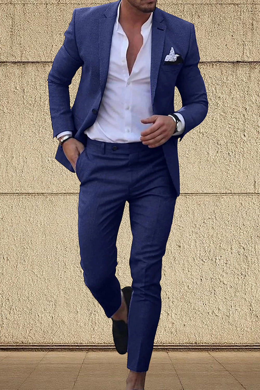 Champagne Single Breasted Notched Lapel 2 Piece Men Prom Suits