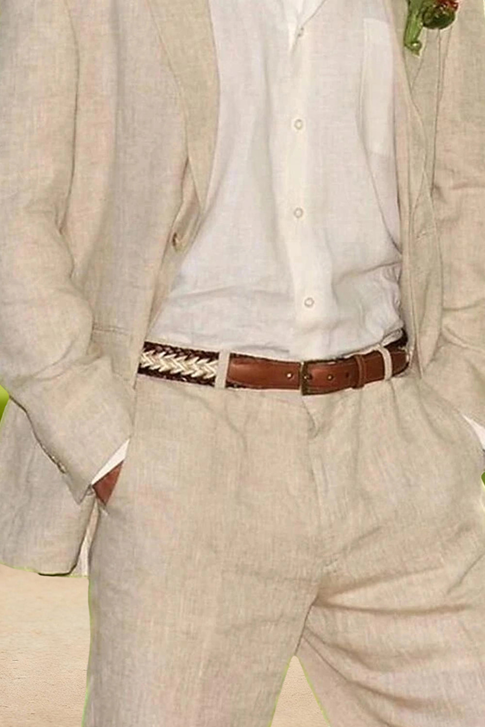 Ivory 2 Piece Notched Lapel Single Breasted Men Prom Suits