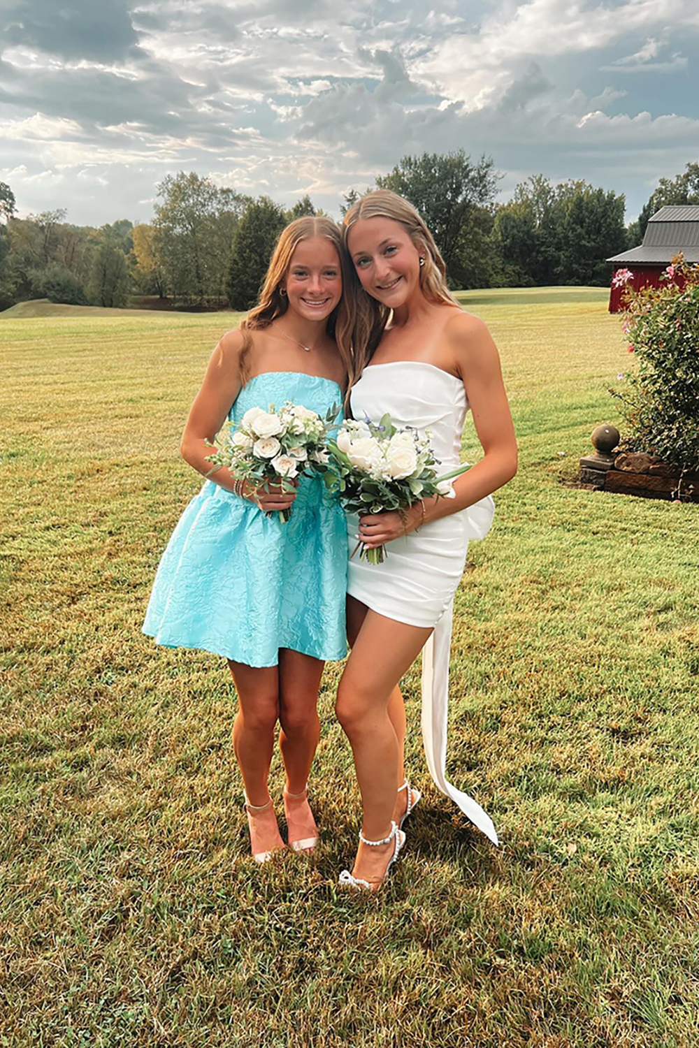 White Tight Strapless Ruched Short Graduation Dress with Bow