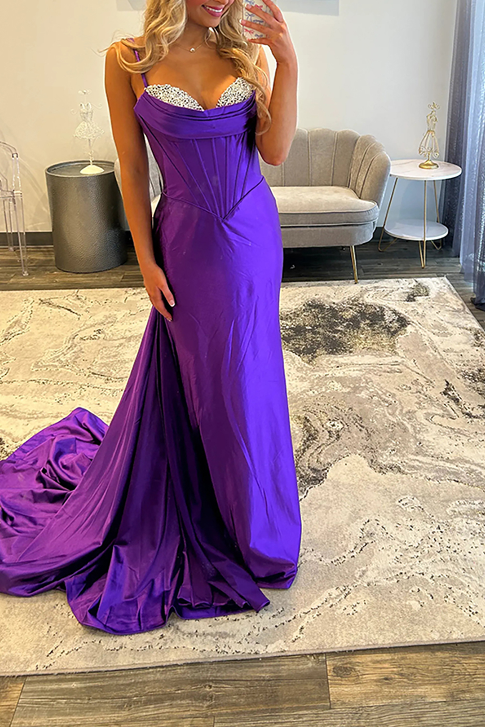 Sparkly Champagne Mermaid Corset Long Prom Dress with Cape