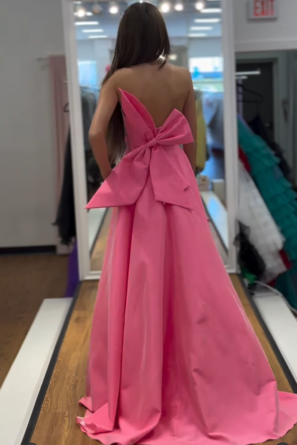 Pink Mermaid Strapless Long Prom Dress with Cape