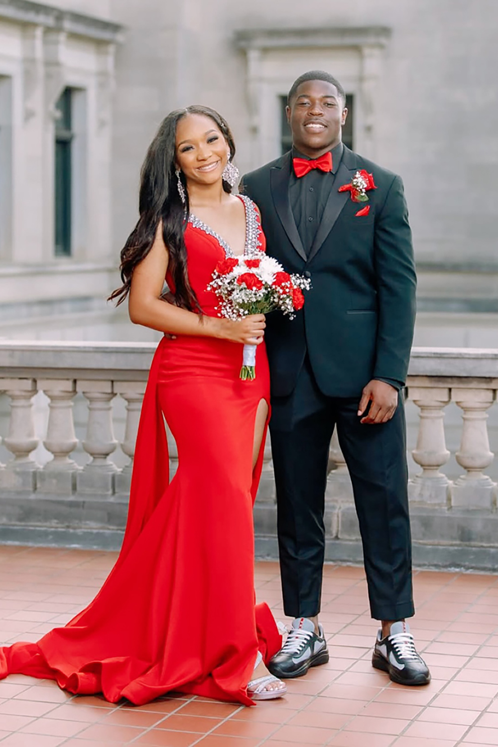 Sparkly Royal Blue Beaded Mermaid V-Neck Long Prom Dress with Slit