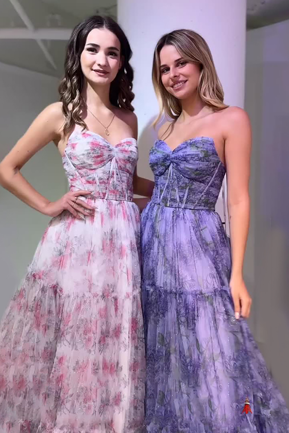 Sparkly Pink Flower Sweetheart Corset A Line Long Prom Dress with Beading