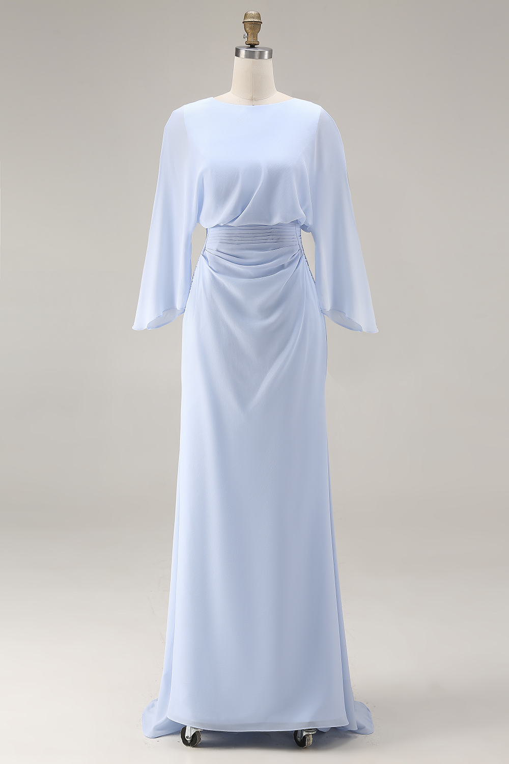 Elegant Dusty Rose Satin Mermaid Backless Long Mother of the Bride Dress with Pockets