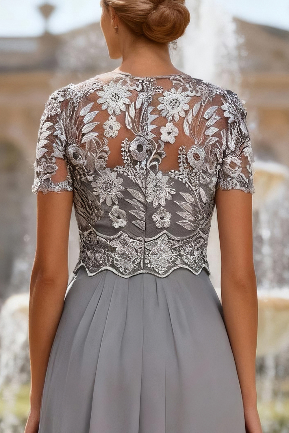 Sparkly Grey Blue Floral Beaded 2 Piece Mother of the Bride Pant Suits with Cape