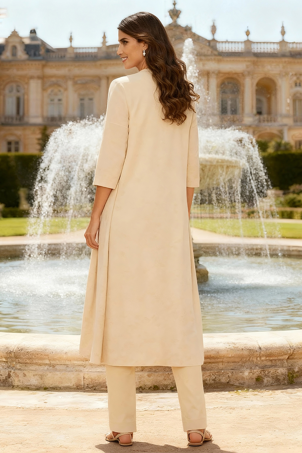 Sparkly Champagne Boat Neck 3 Piece Mother of the Bride Pant Suits with Jacket