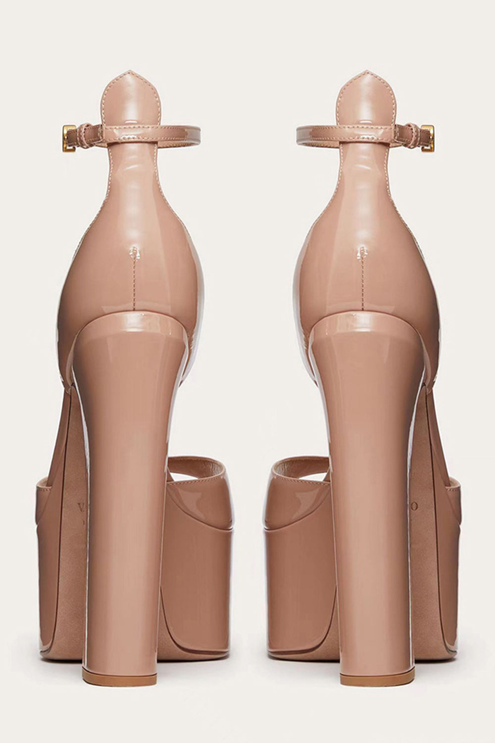 Open Toe Black Chunky Prom High Heels