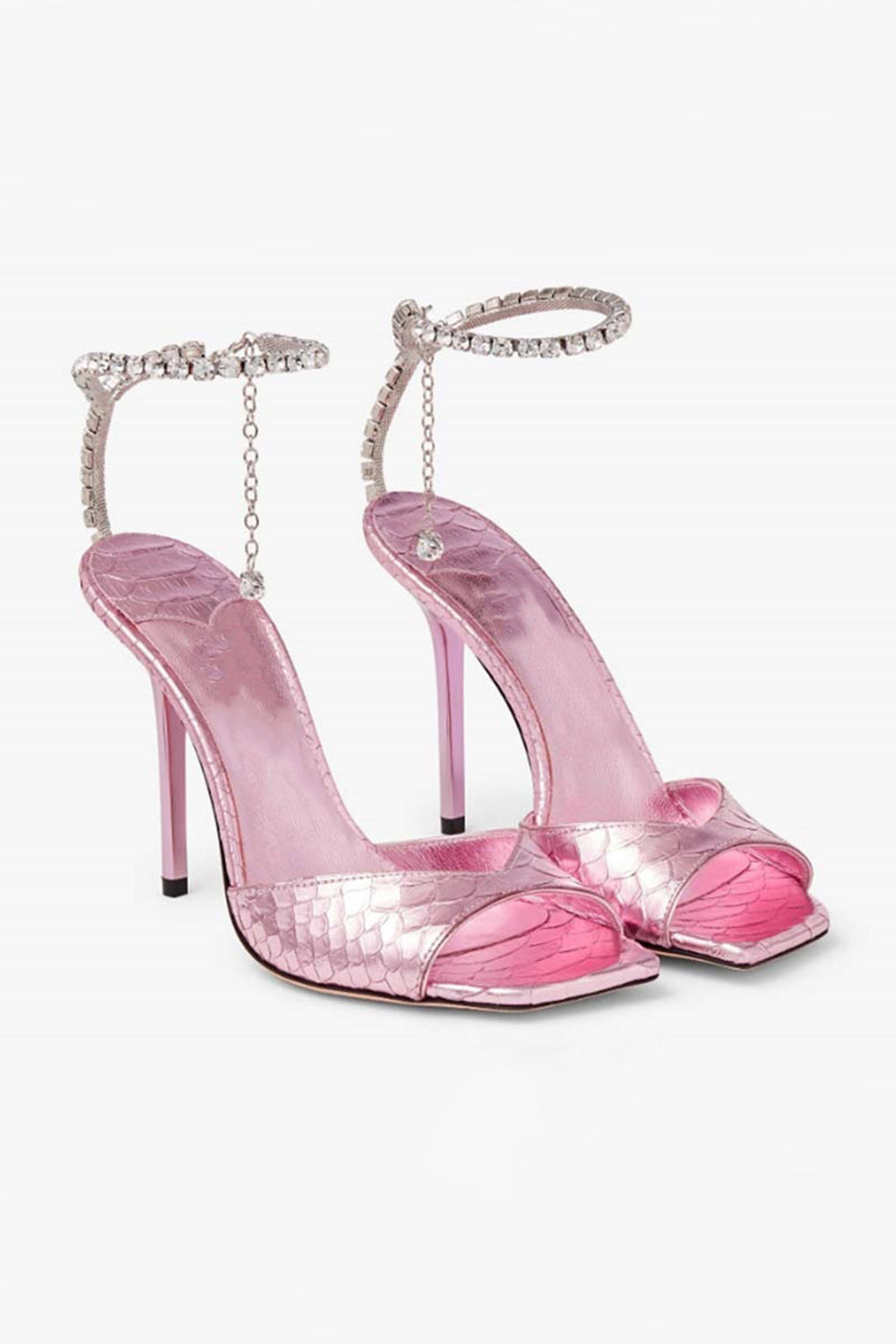 Blue Sparkly Stilettos Prom High Heels with Rhinestones