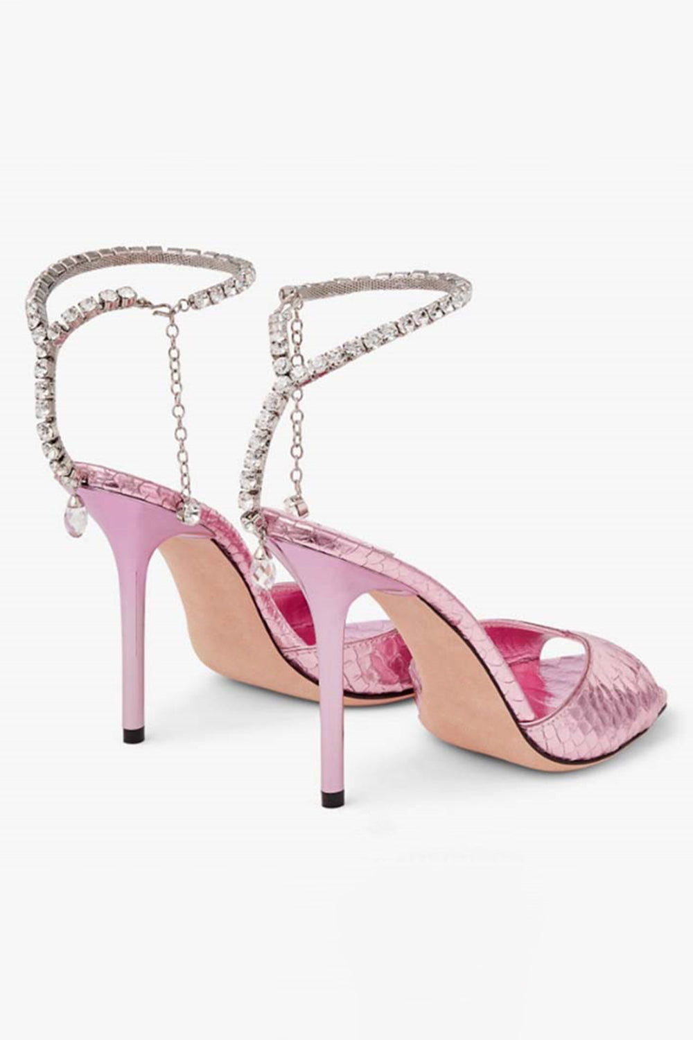 Blue Sparkly Stilettos Prom High Heels with Rhinestones