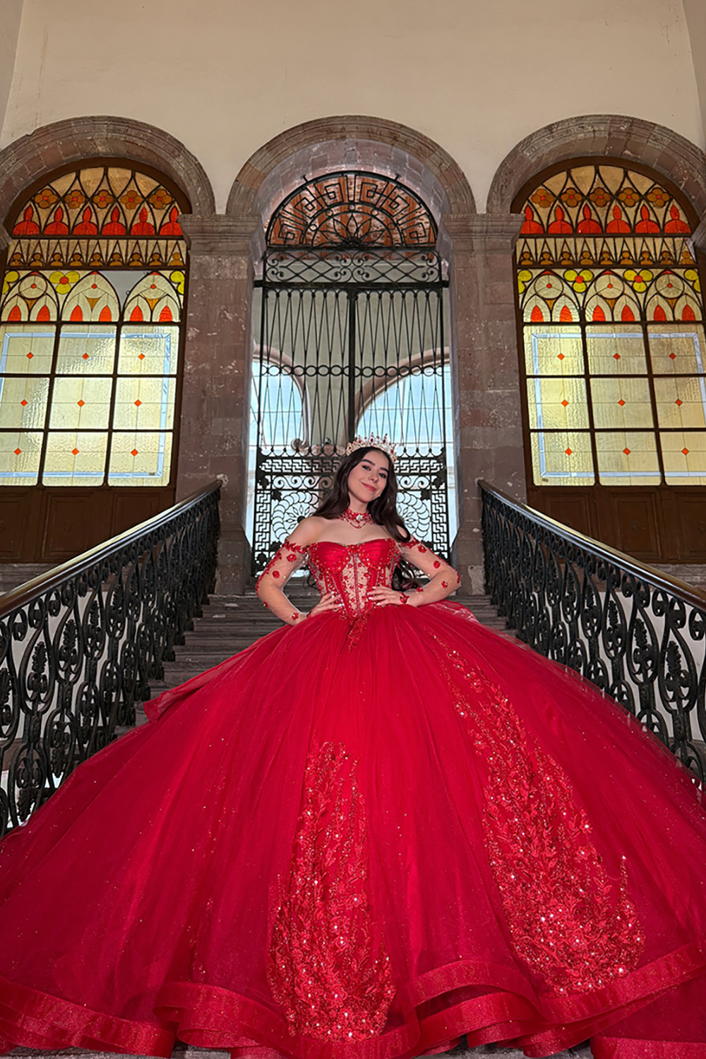 Sparkly Corset Blush Ball Gown Long Quinceanera Dress with Beading