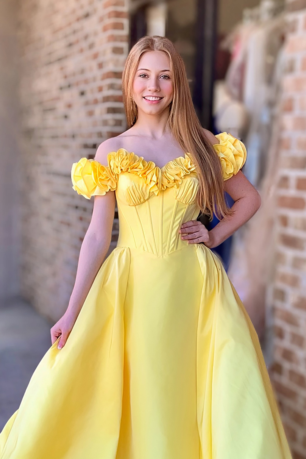Corset Yellow Mermaid Off the Shoulder Long Prom Dress with Cape