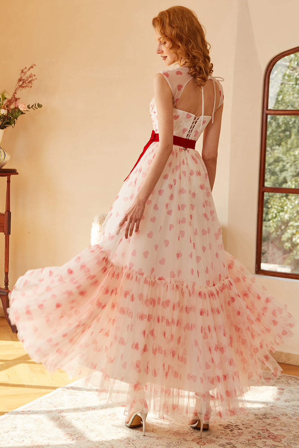Princess A Line Sweetheart Long Prom Dress with Bowknot