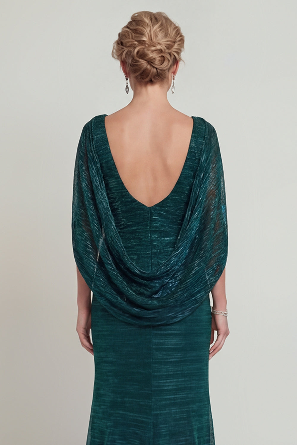 Dark Green Metallic Long Mermaid Mother of the Bride or Groom Dress
