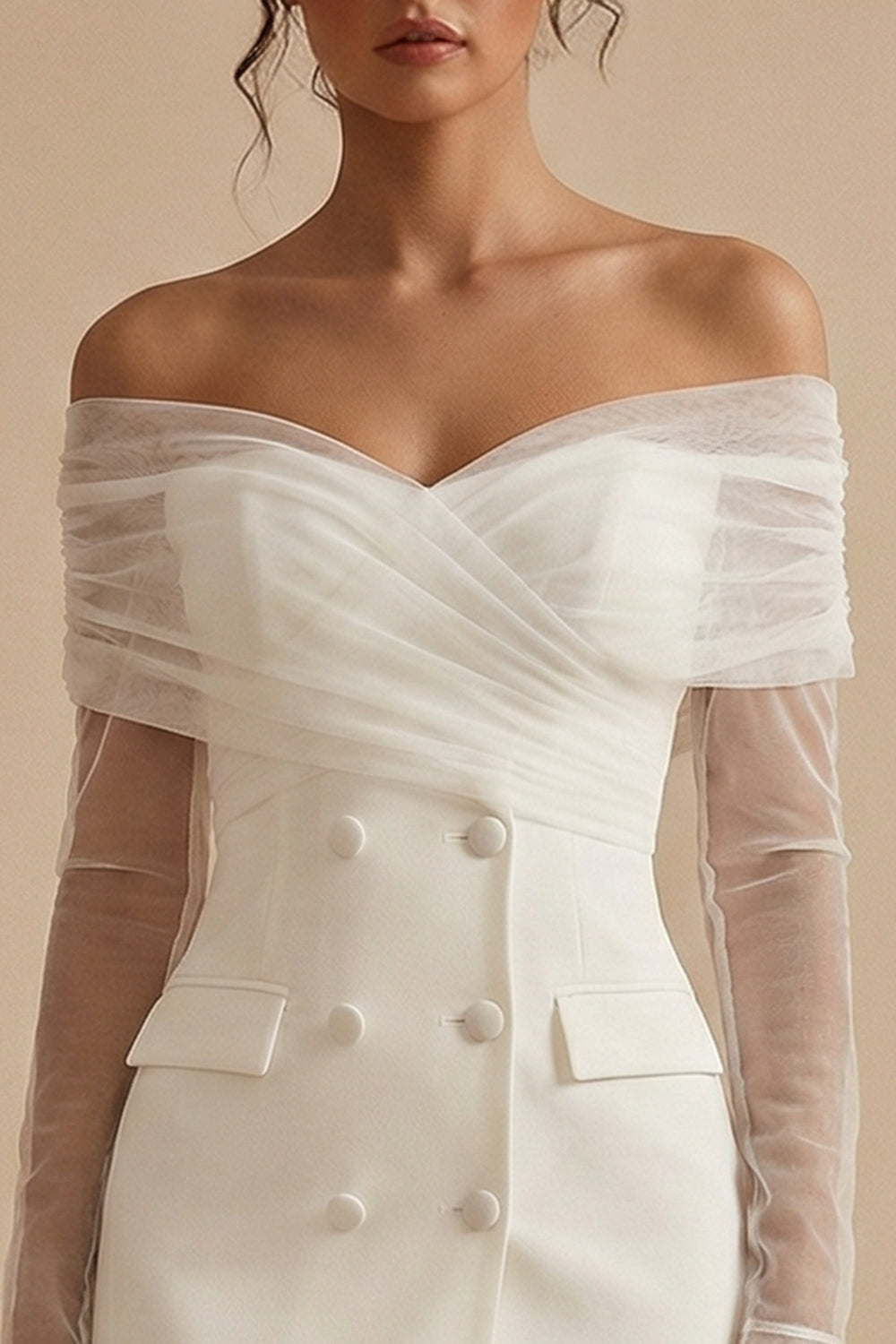 White Short Off the Shoulder Bodycon Graduation Dress