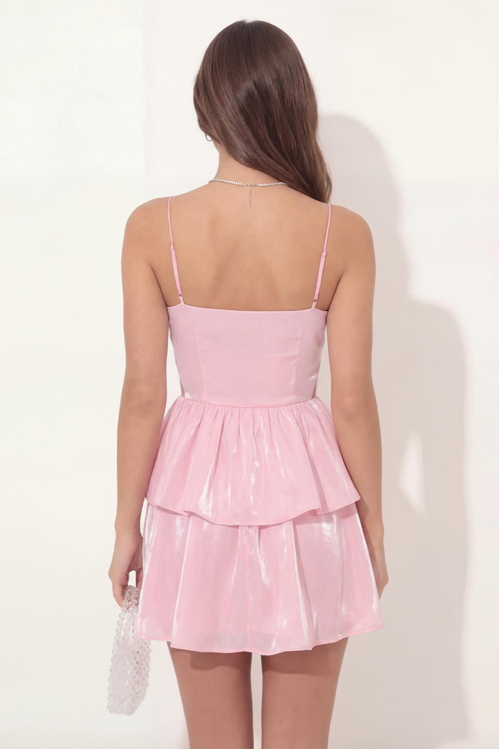 White Spaghetti Straps A Line Short Ruffled Graduation Dress