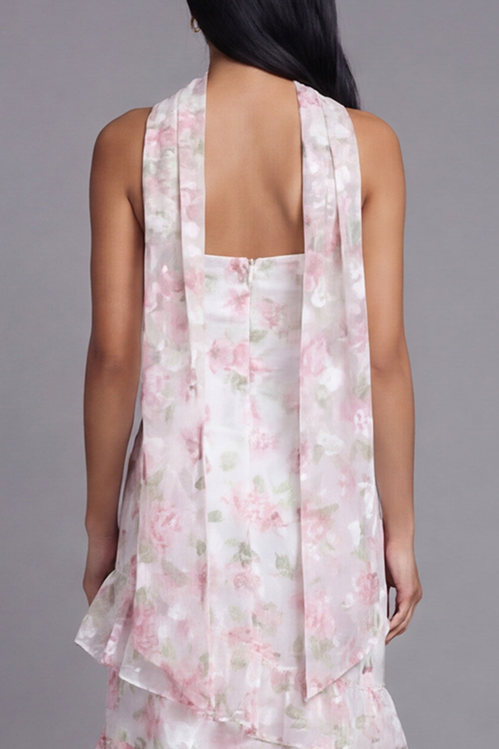 Mermaid Yellow Strapless Beach Floral Maxi Wedding Guest Dress with Ruffles