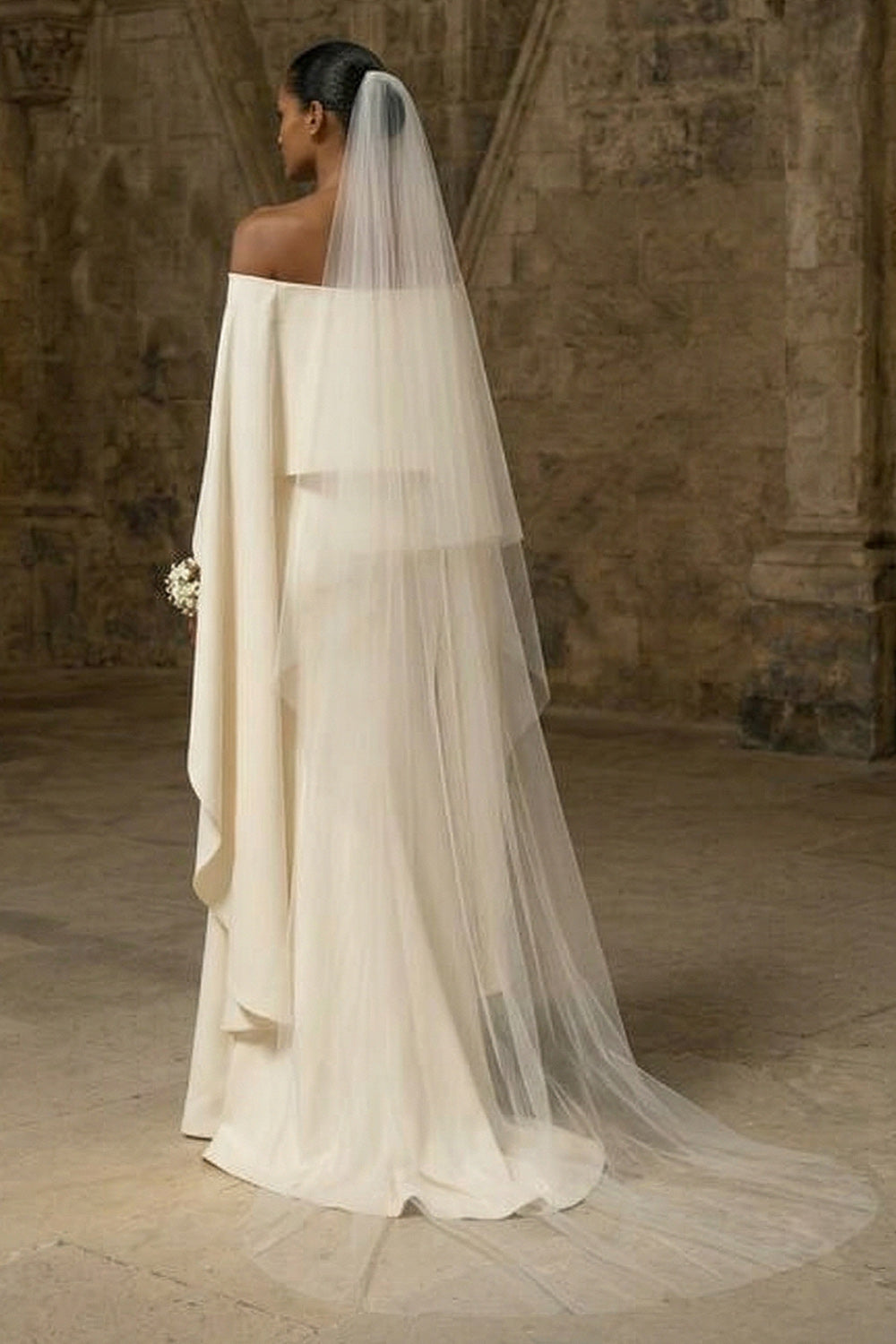 White Sheath Boho Maxi Wedding Dress with Slit