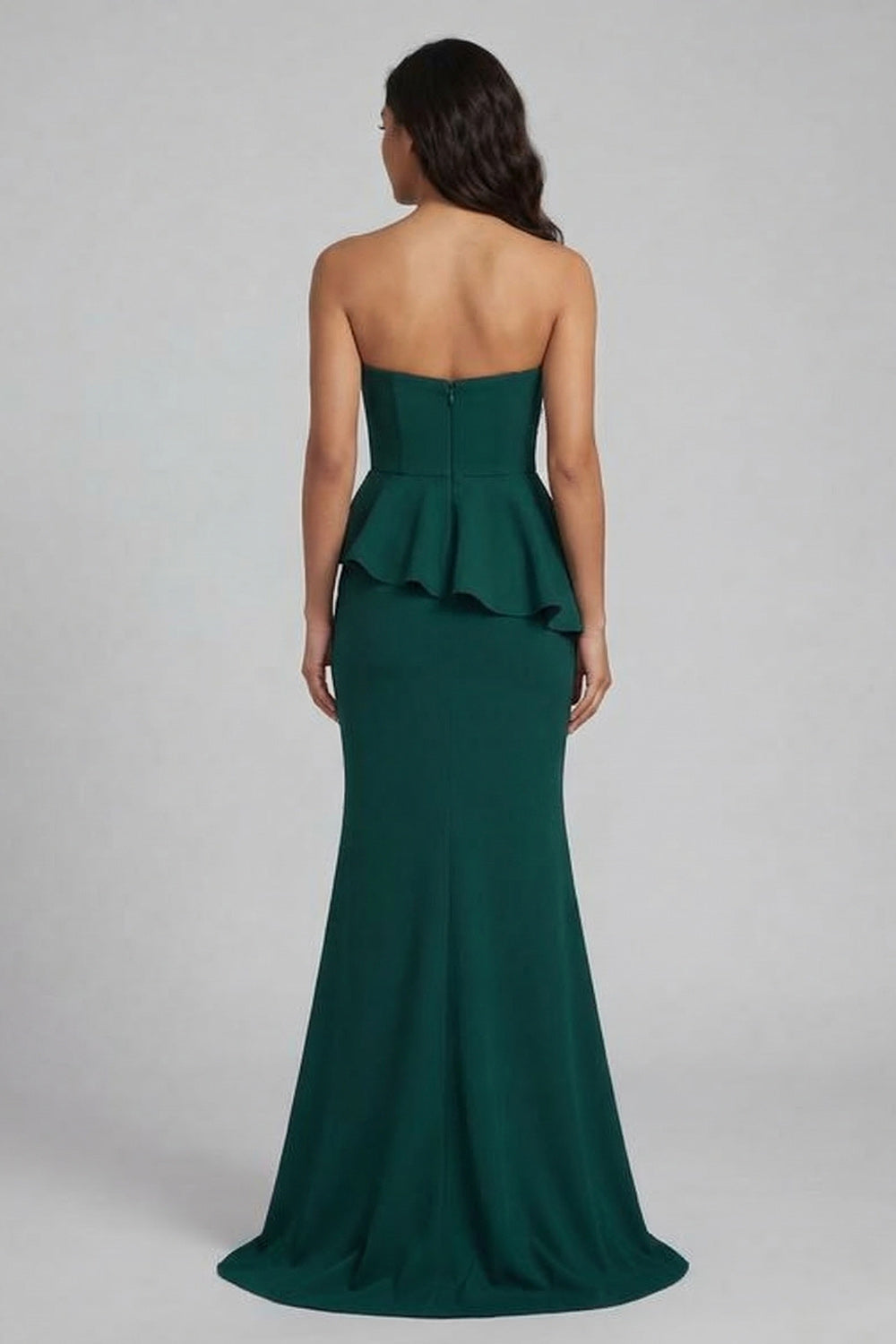Dark Green Mermaid Long Beaded Mother of the Bride Dress with Ruffles