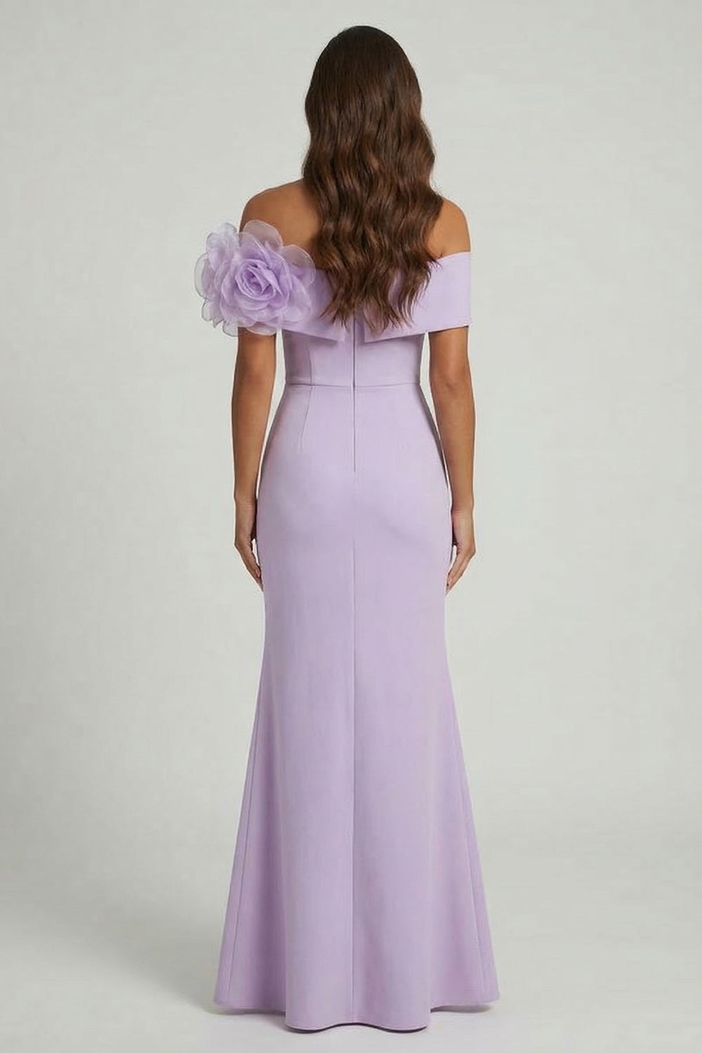 Lilac Long Mermaid Mother of the Bride Dress with 3D Flowers