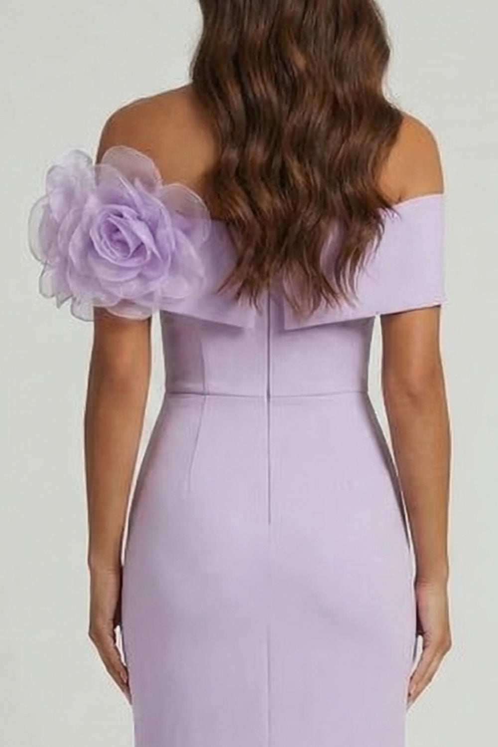 Lilac Long Mermaid Mother of the Bride Dress with 3D Flowers