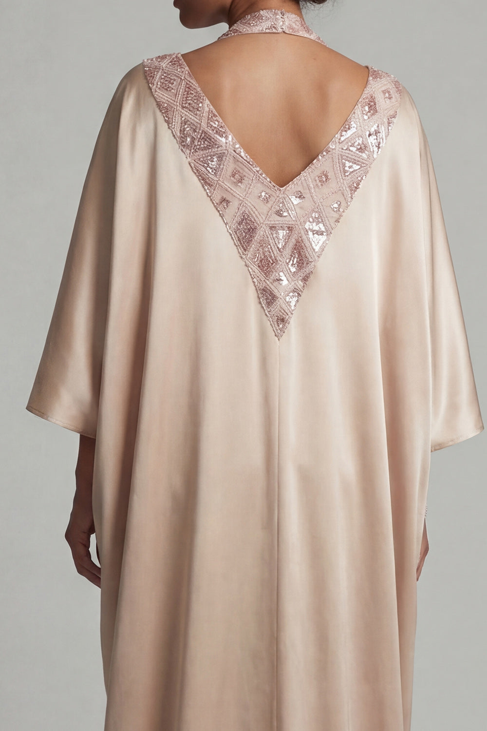 Sparkly Champagne Sequin Sheath Halter Long Mother of the Bride Dress with Slit