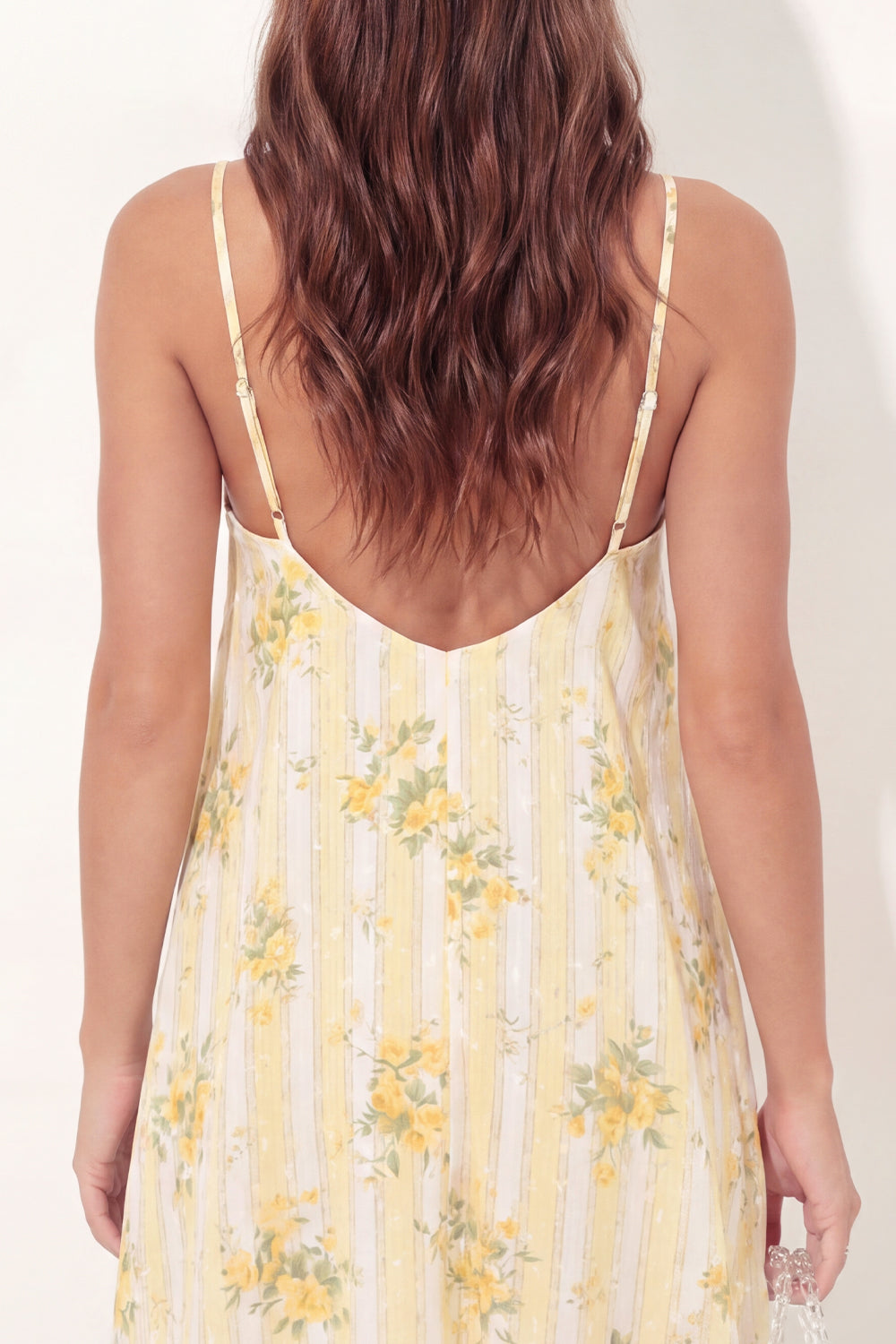 Butter Yellow Floral Spaghetti Straps A Line Short Homecoming Dress