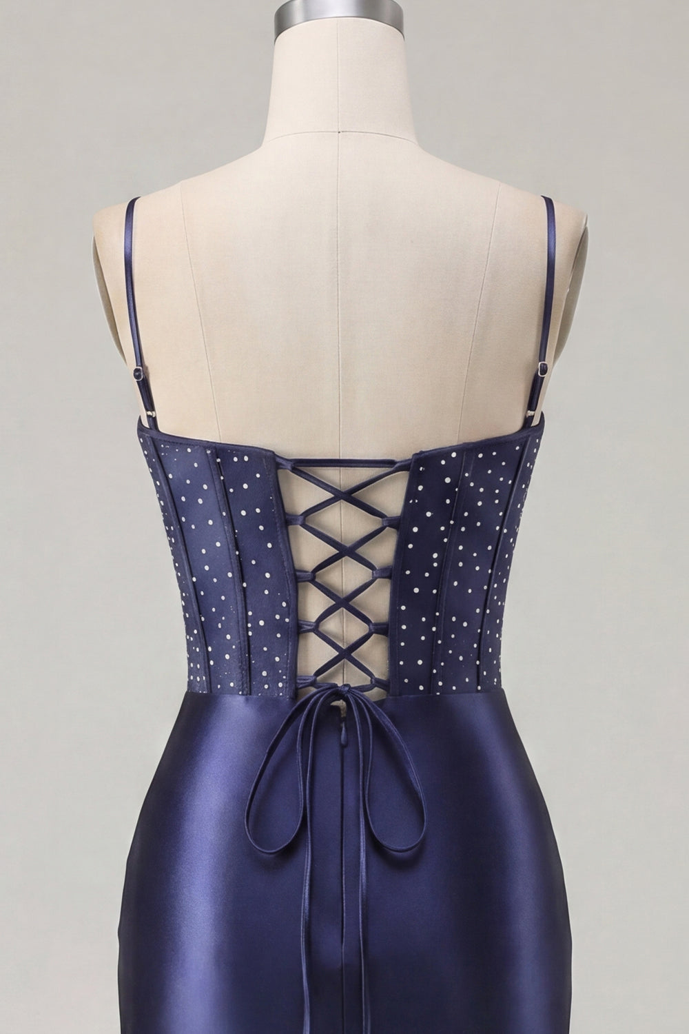 Floral Navy Tight Short Corset Homecoming Dress with Beading