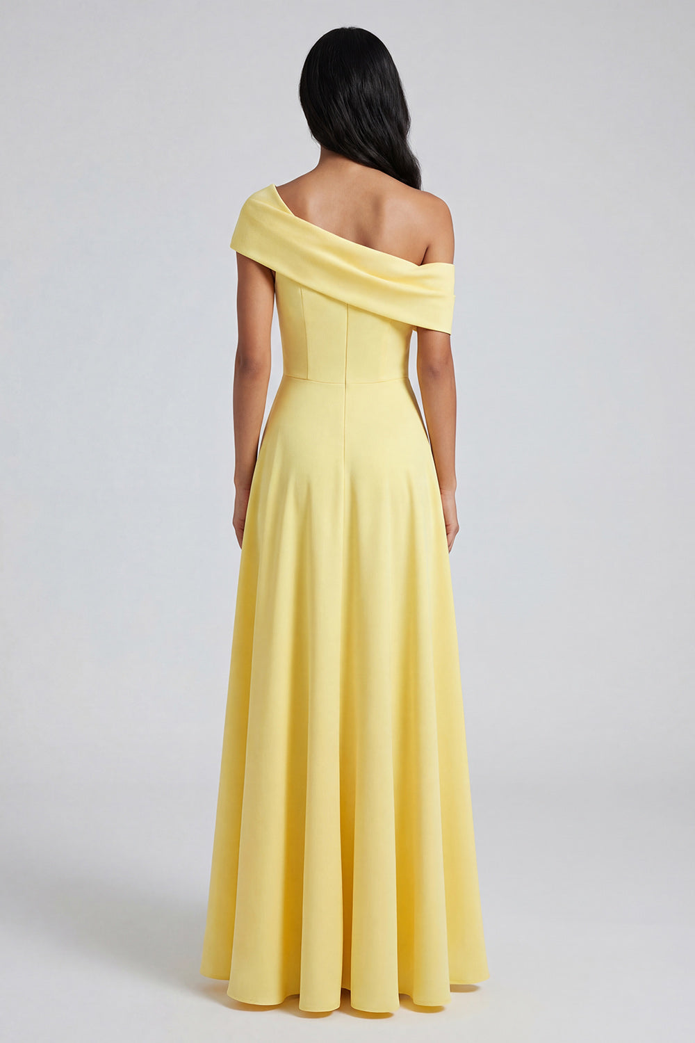 Yellow A Line Maxi Off the Shoulder Butter Beach Wedding Guest Dress with Slit