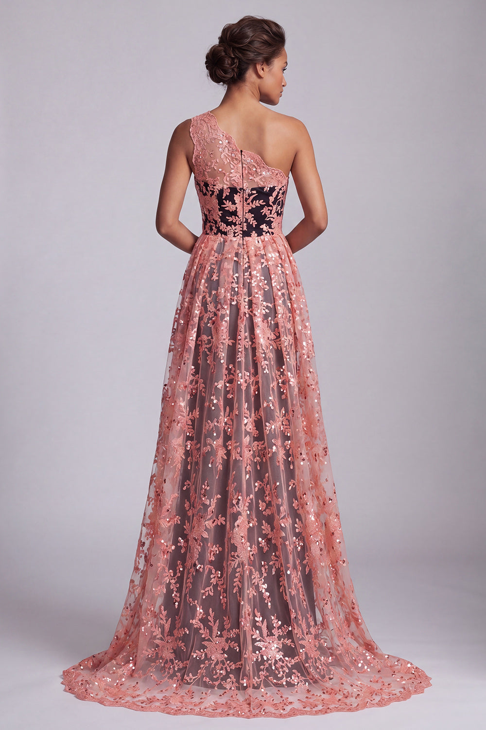 Sparkly Watermelon Mermaid Long Floral Mother of the Bride Dress with Cape