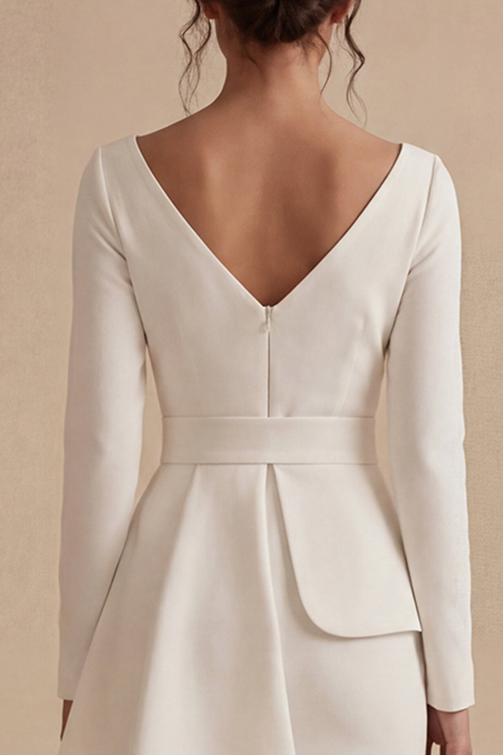 A Line V-Neck White Short Bridal Shower Dress