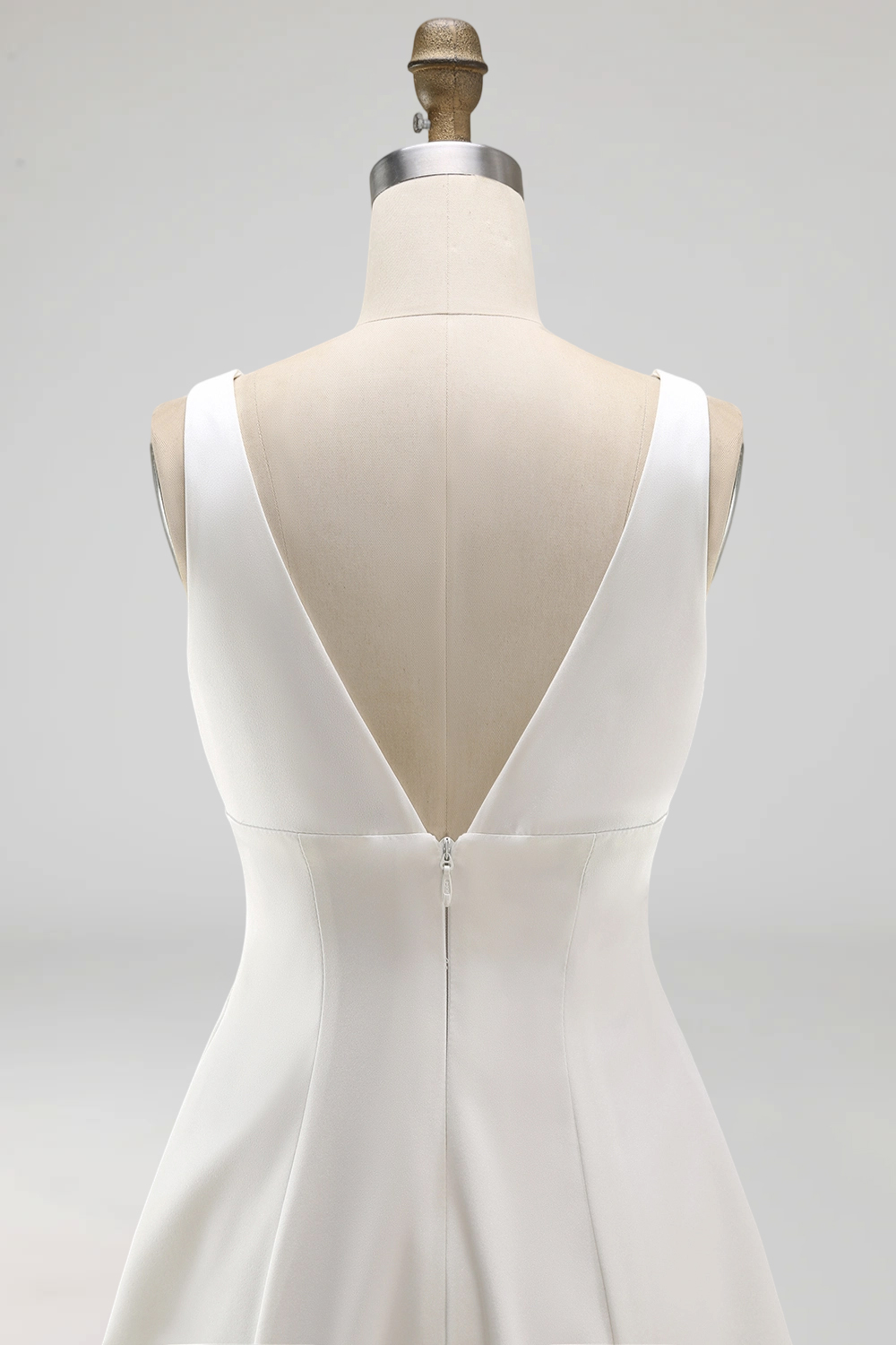 White Short A Line V-Neck Bridal Shower Dress