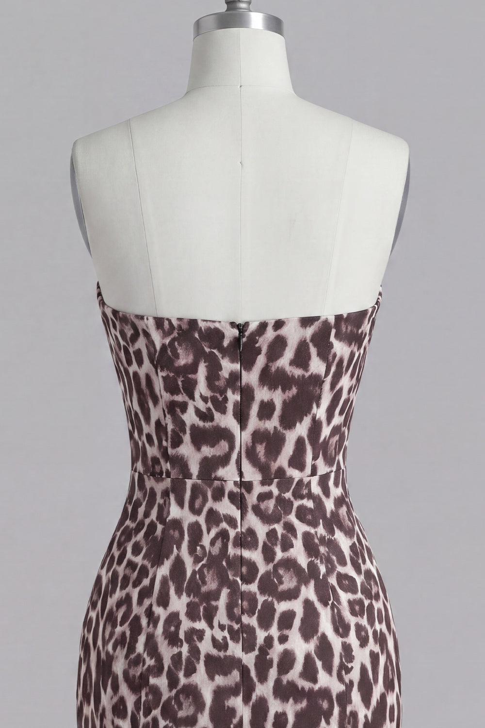 Coffee Leopard Print Tight Ruched Corset Short Homecoming Dress with Beading