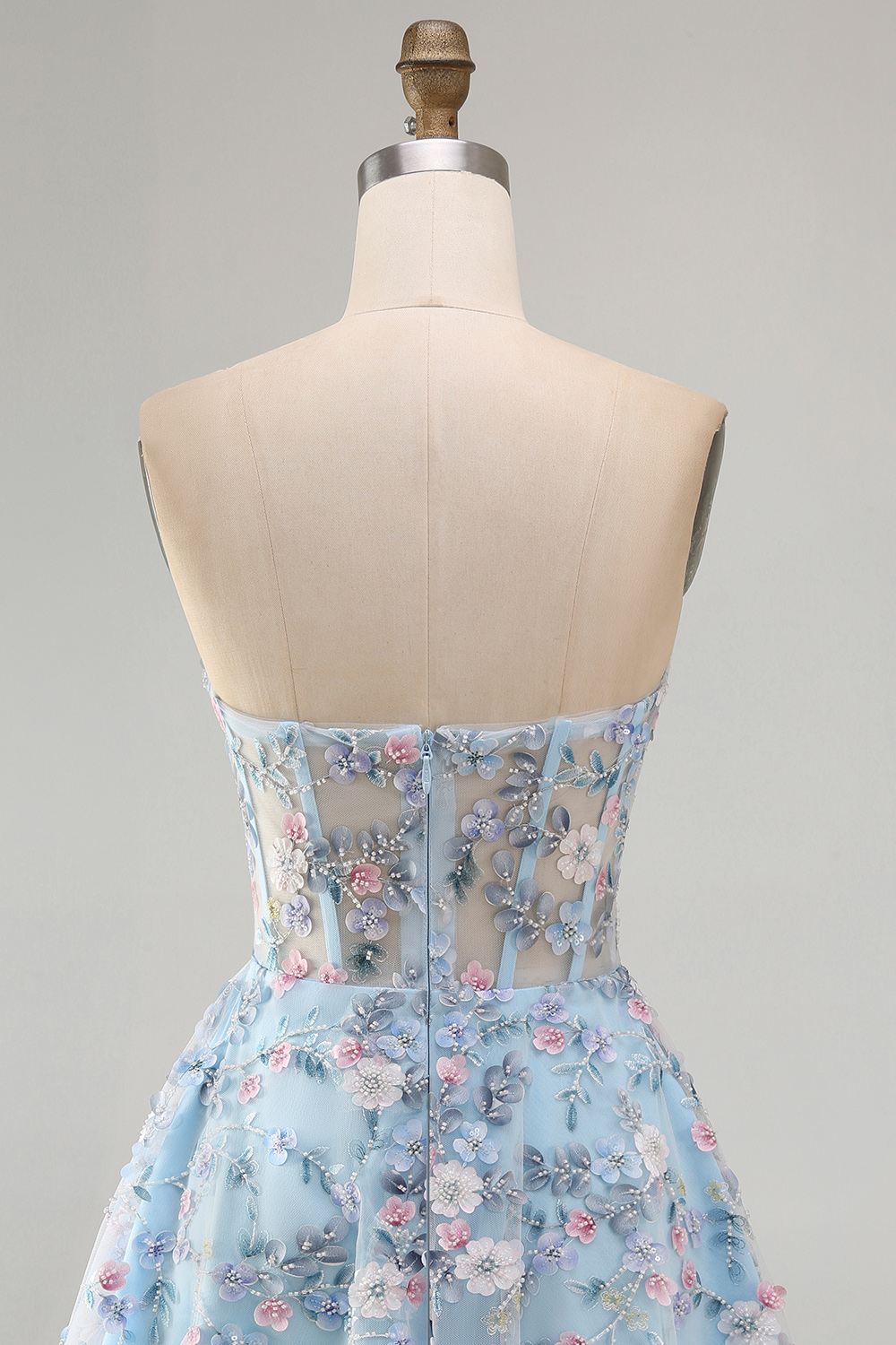 A Line Green Sweetheart Short Corset Homecoming Dress with 3D Flowers