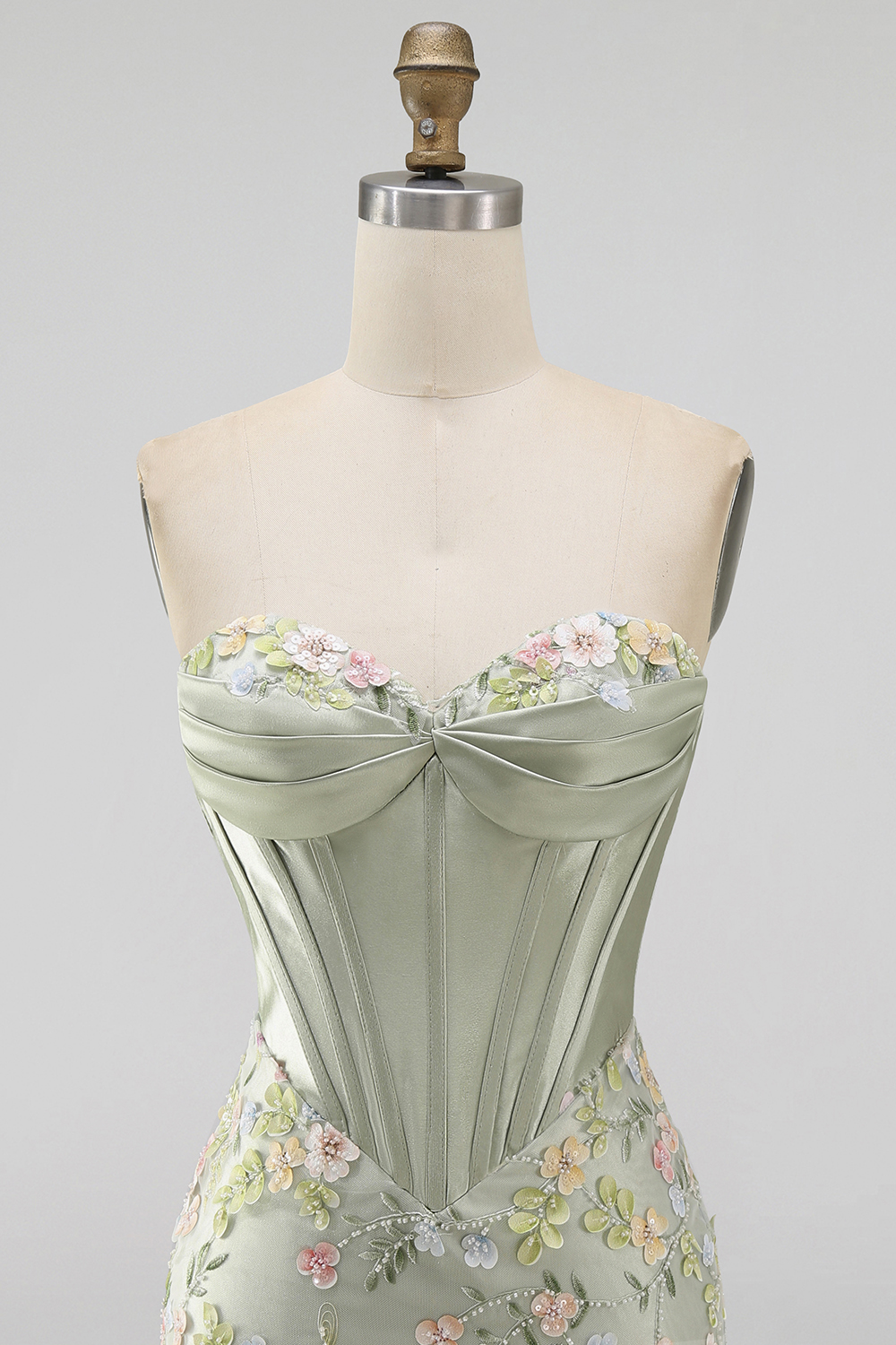 Floral Pink Sweetheart Tight Short Corset Homecoming Dress