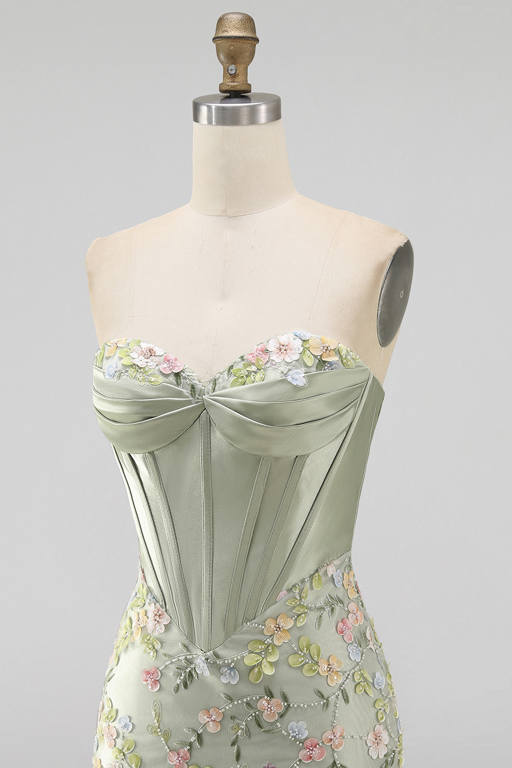 Floral Pink Sweetheart Tight Short Corset Homecoming Dress
