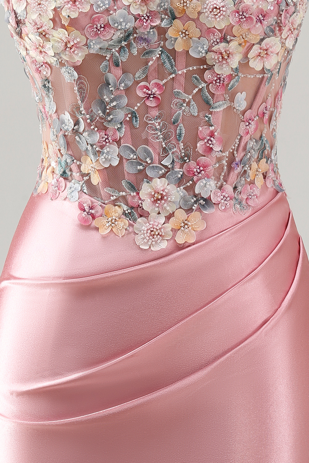 Blue Corset Strapless Tight Short Homecoming Dress with 3D Flowers