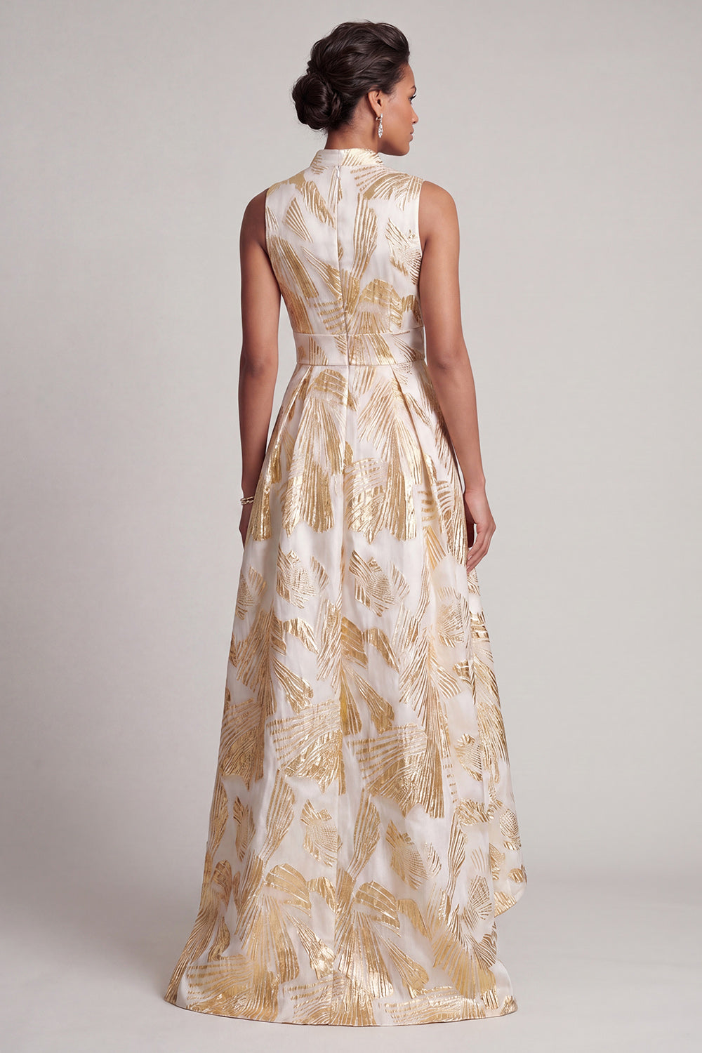 Sparkly Champagne A Line V-Neck Long Floral Mother of the Bride Dress