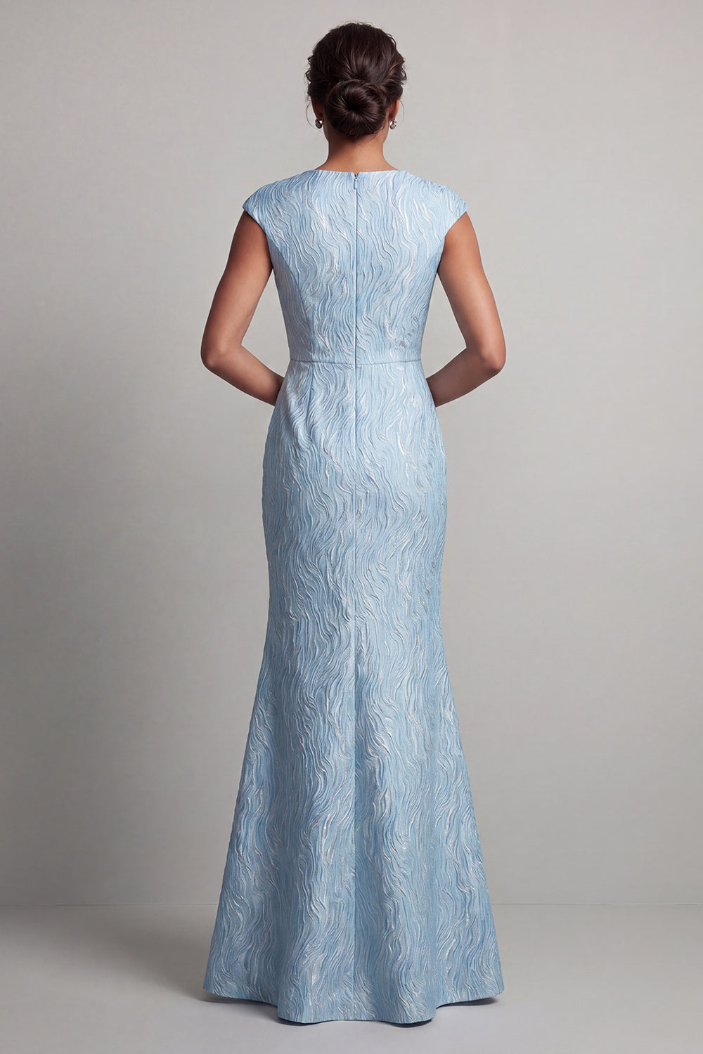 Blue Long Mermaid Mother of the Bride Dress with Slit