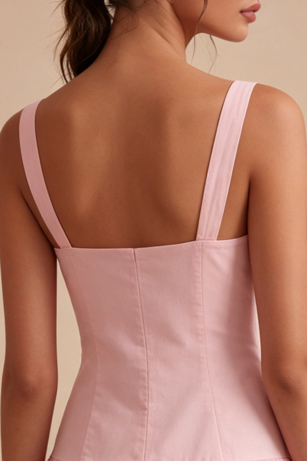 Pink Thick Straps A Line Short Graduation Dress