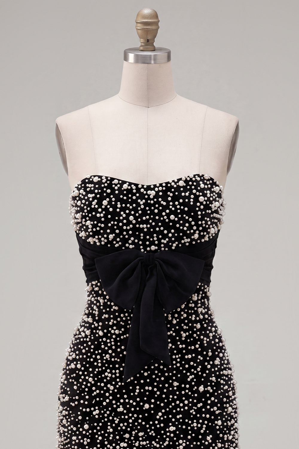 Sparkly Black Ruffled Beaded Tight Short Homecoming Dress with Bow