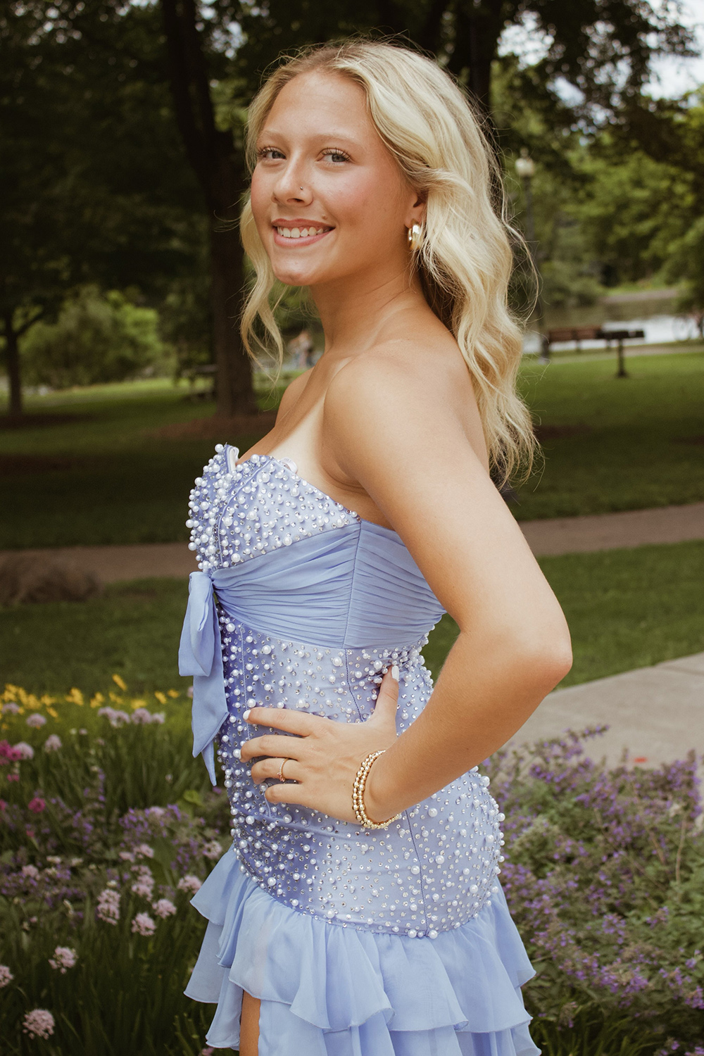 Sparkly Black Ruffled Beaded Tight Short Homecoming Dress with Bow