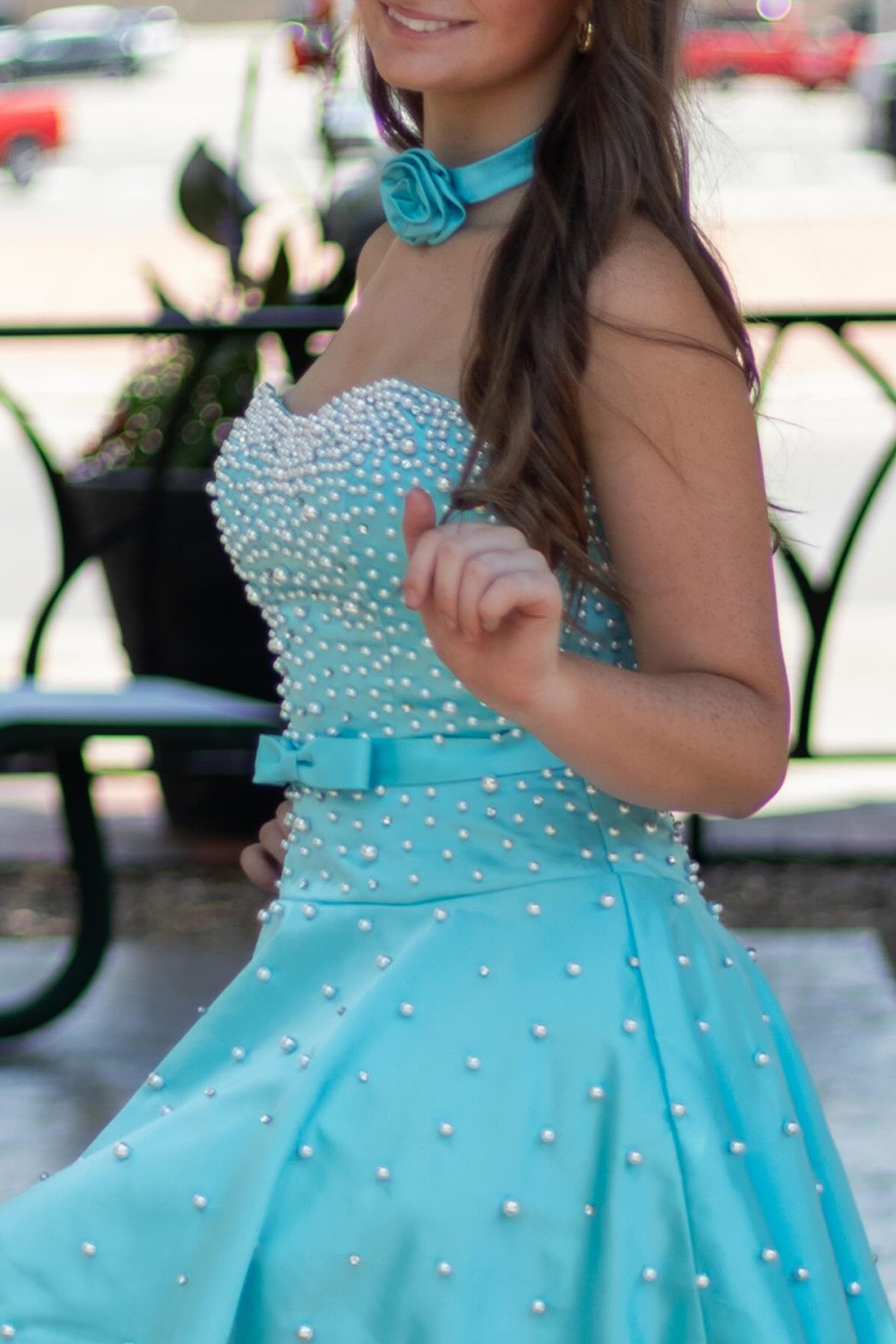 Fuchsia A Line Strapless Short Homecoming Dress with Pearls