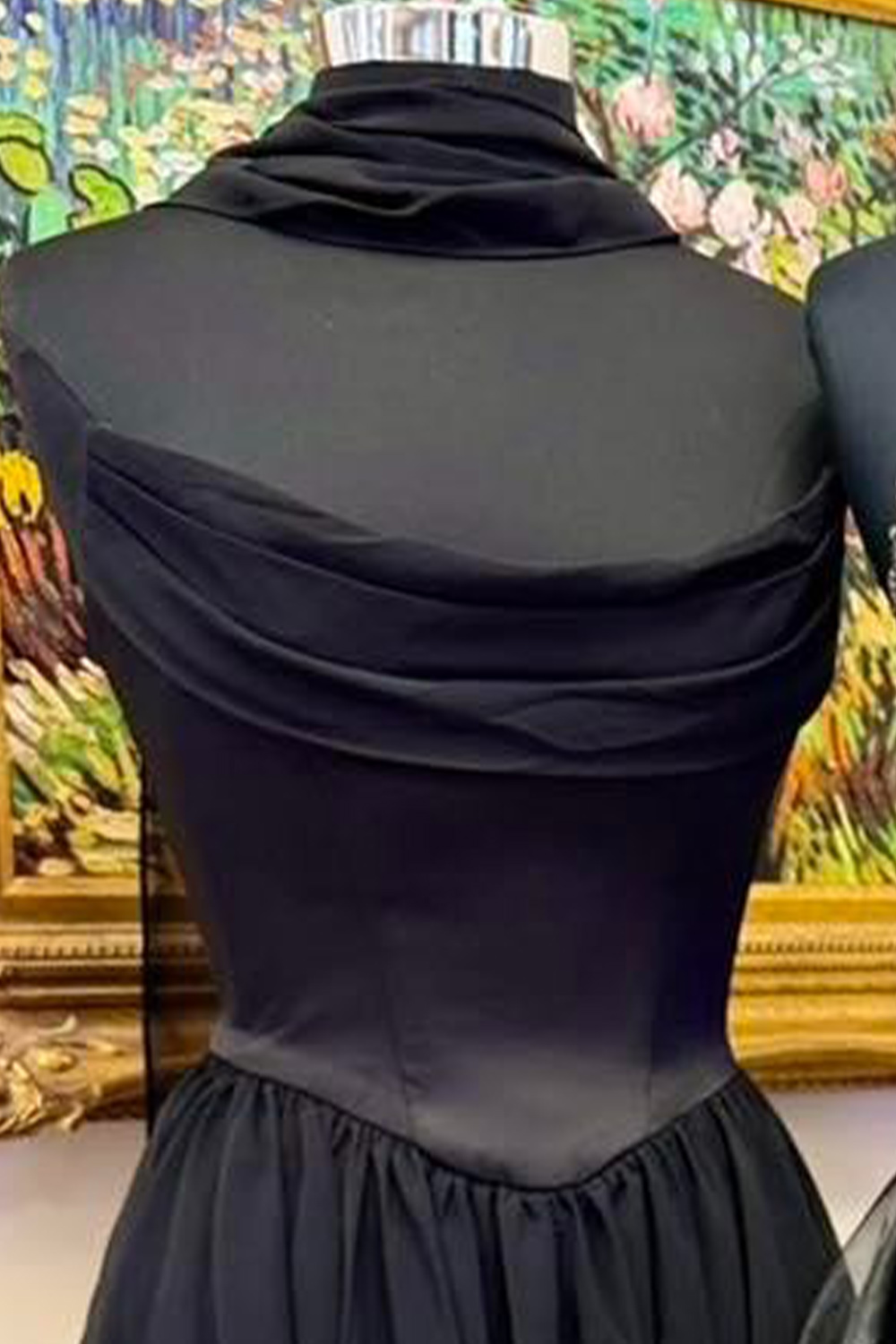 Royal Blue Neck Scarf Corset Short Homecoming Dress